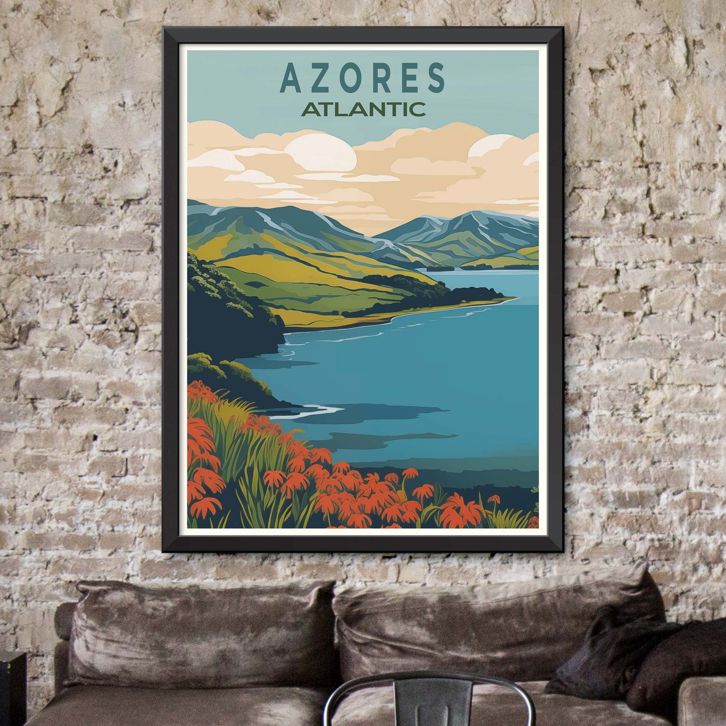 Travel Poster of Azores, Atlantic Ocean