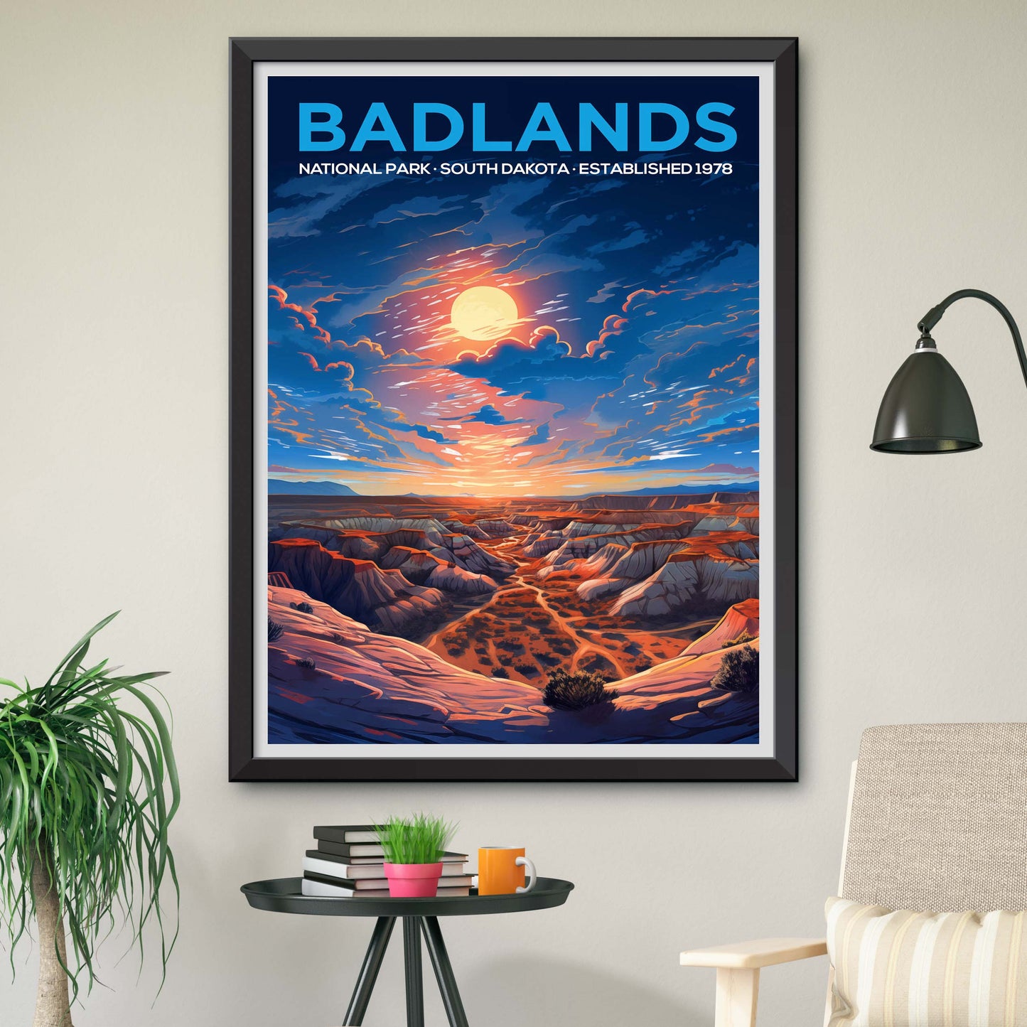 Badlands National Park Poster Digital Download, Vintage Style Printable