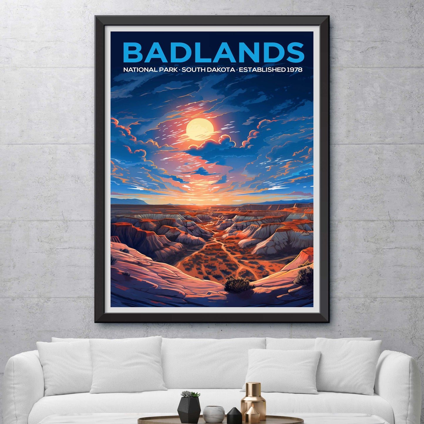 Badlands National Park Poster Digital Download, Vintage Style Printable