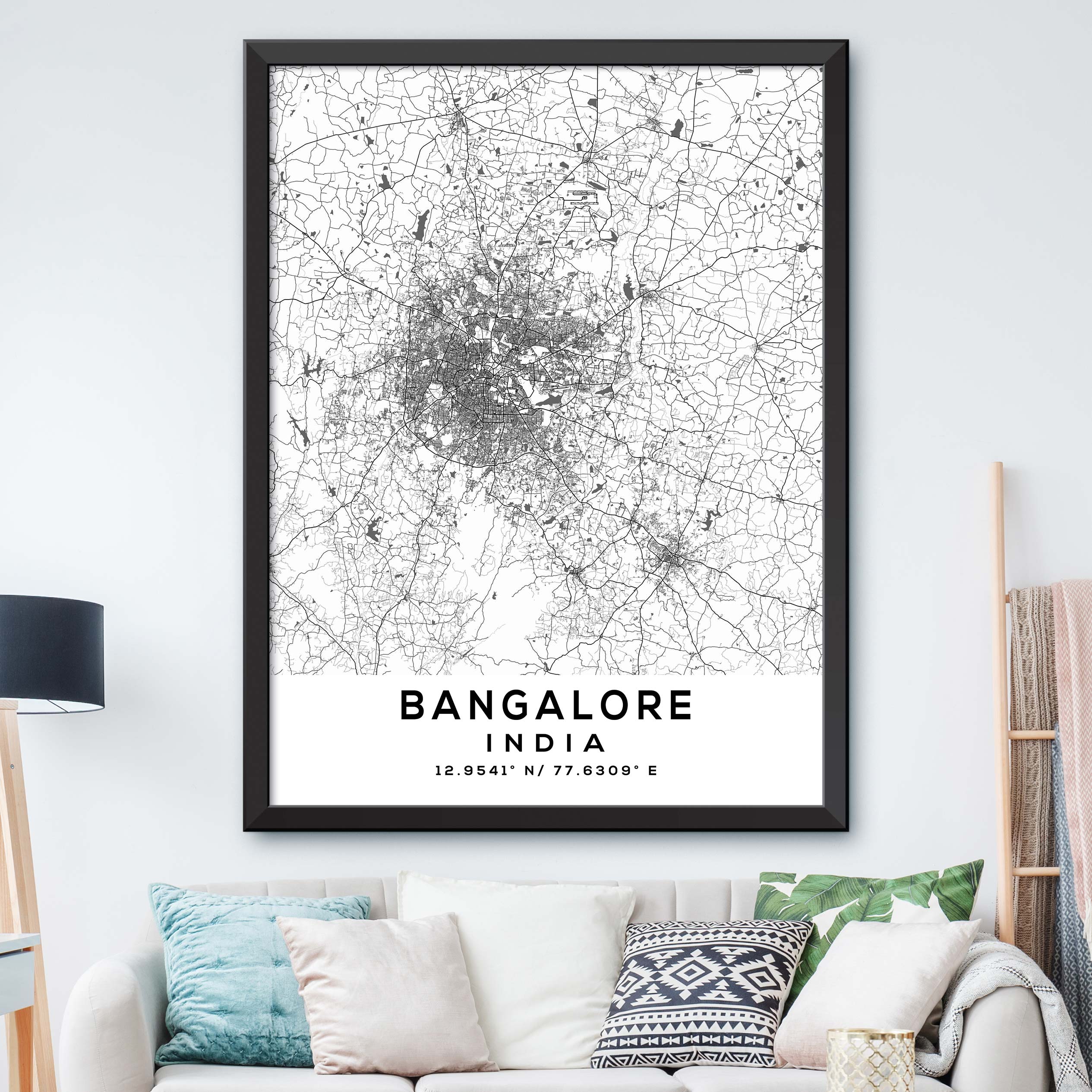 Bangalore, India Map Print – Dormfuly