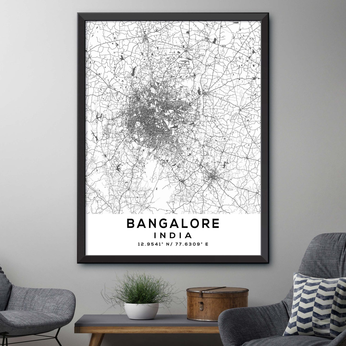 Bangalore, India Map Print