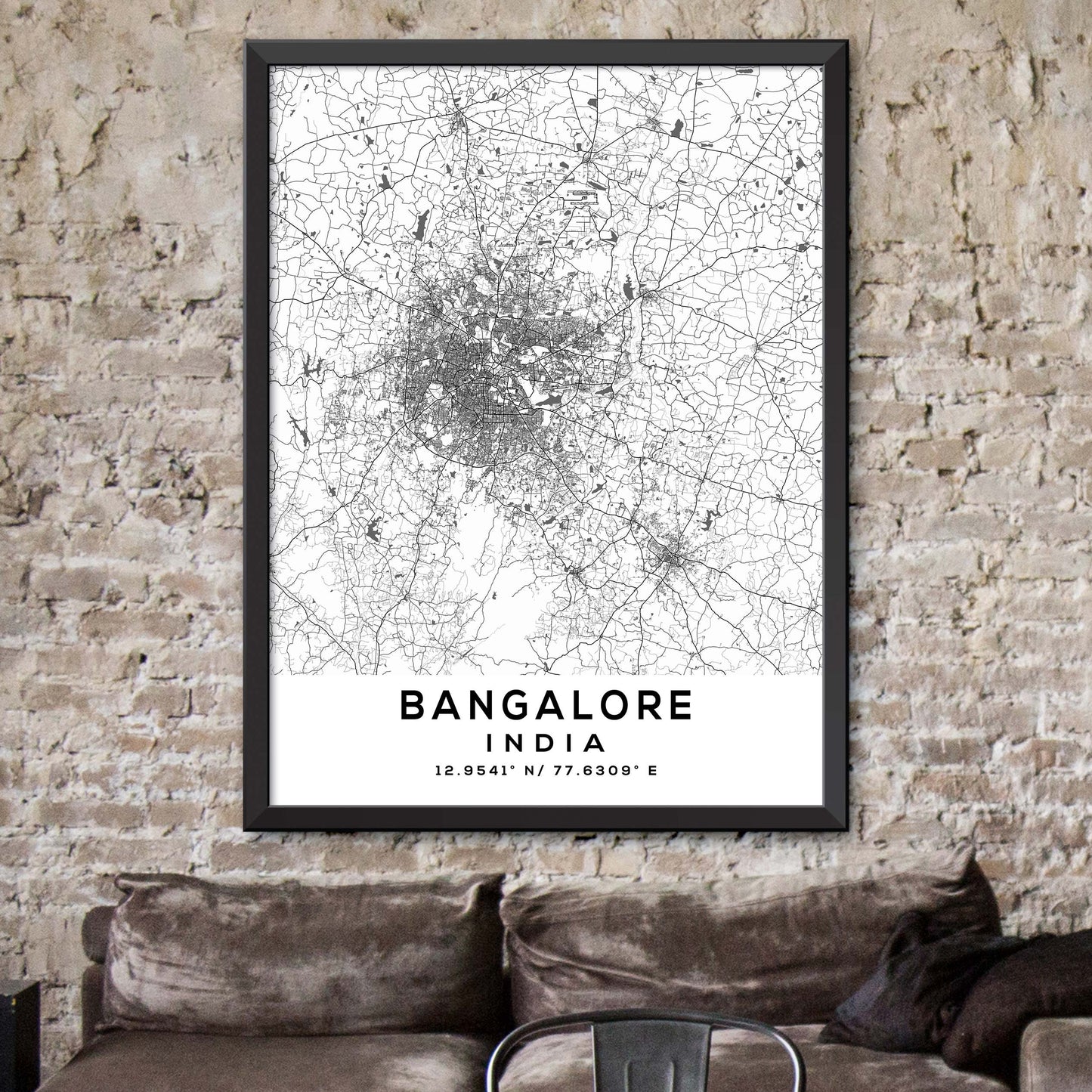 Bangalore, India Map Print