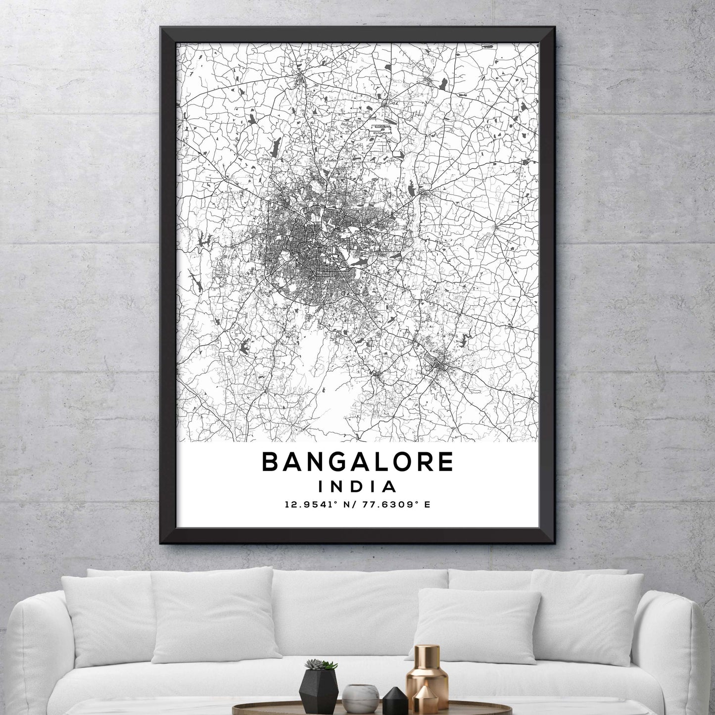 Bangalore, India Map Print