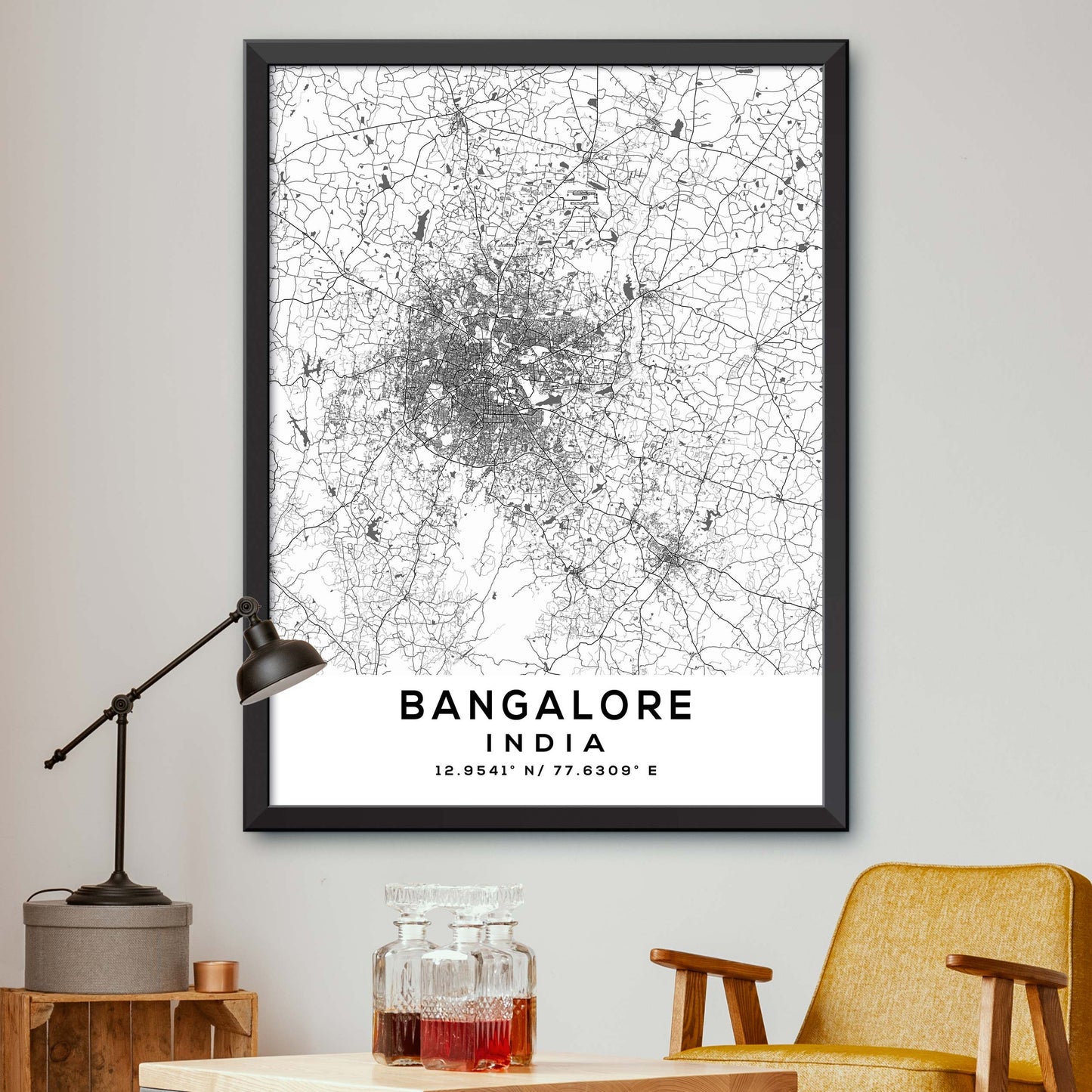 Bangalore, India Map Print