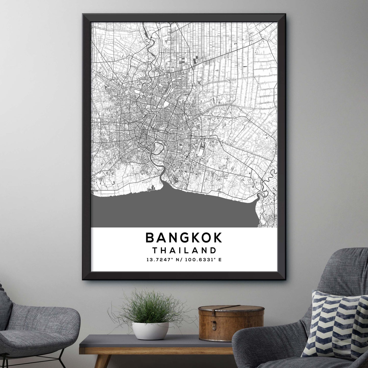 Bangkok, Thailand Map Print