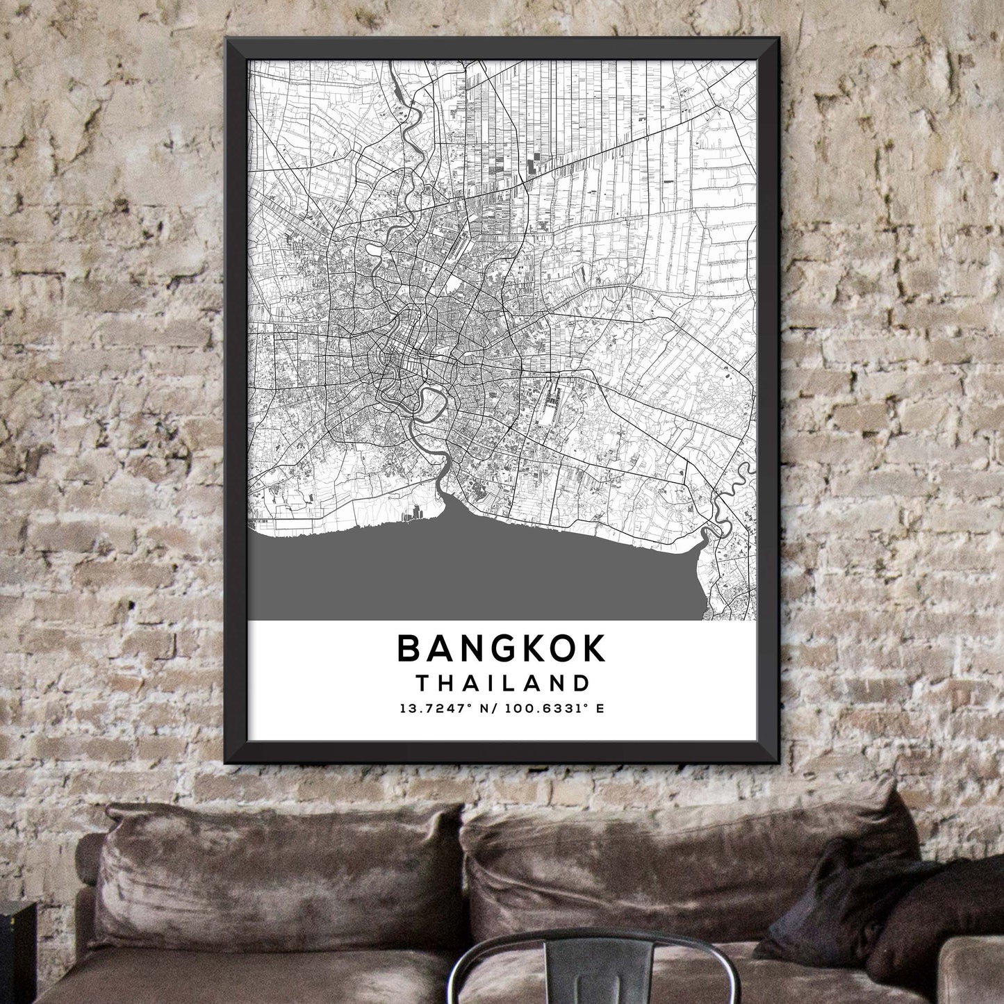 Bangkok, Thailand Map Print