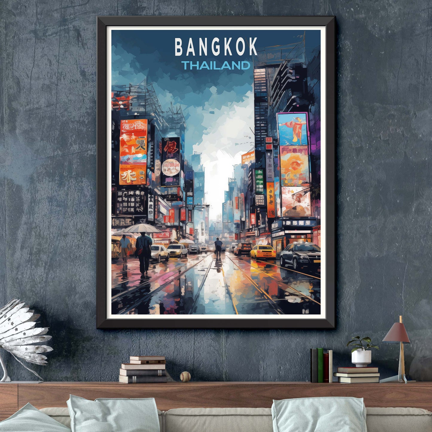 Bangkok Thailand Illustration Travel Poster