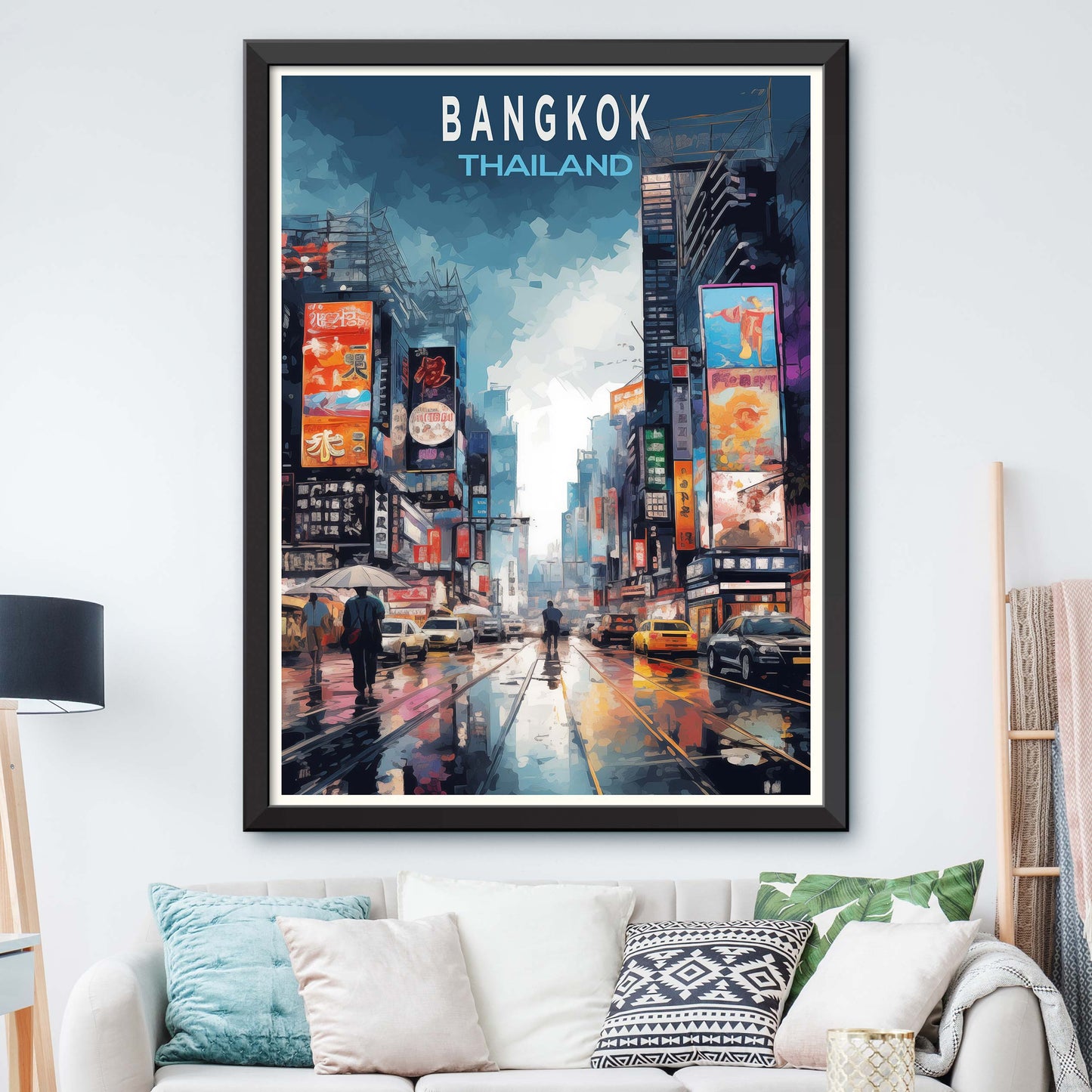 Bangkok Thailand Illustration Travel Poster