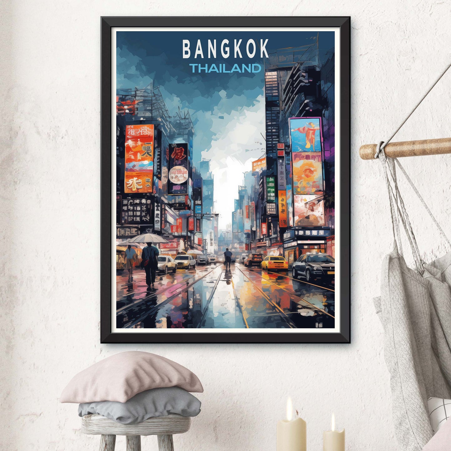 Bangkok Thailand Illustration Travel Poster