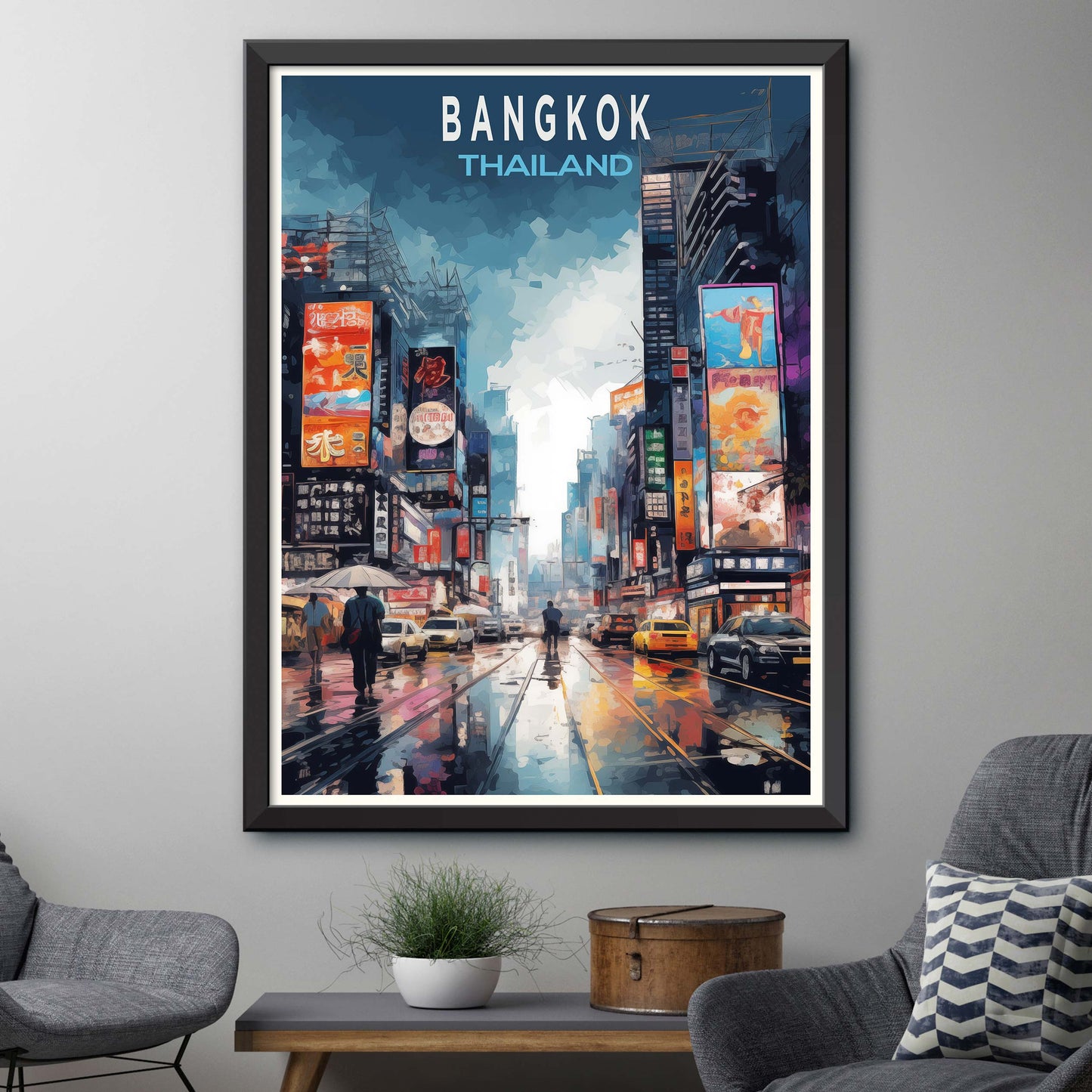 Bangkok Thailand Illustration Travel Poster