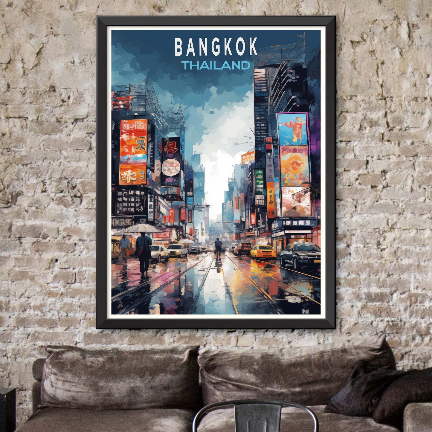 Bangkok Thailand Illustration Travel Poster