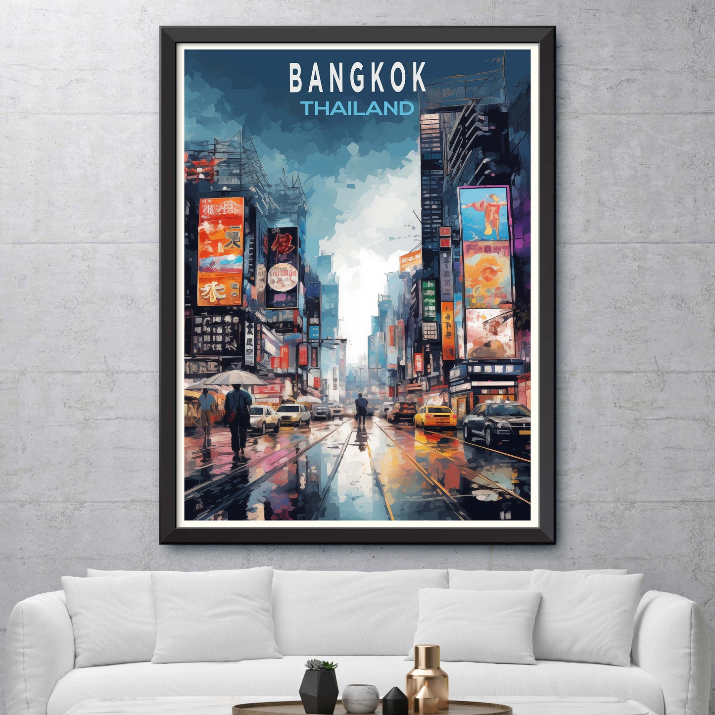 Bangkok Thailand Illustration Travel Poster