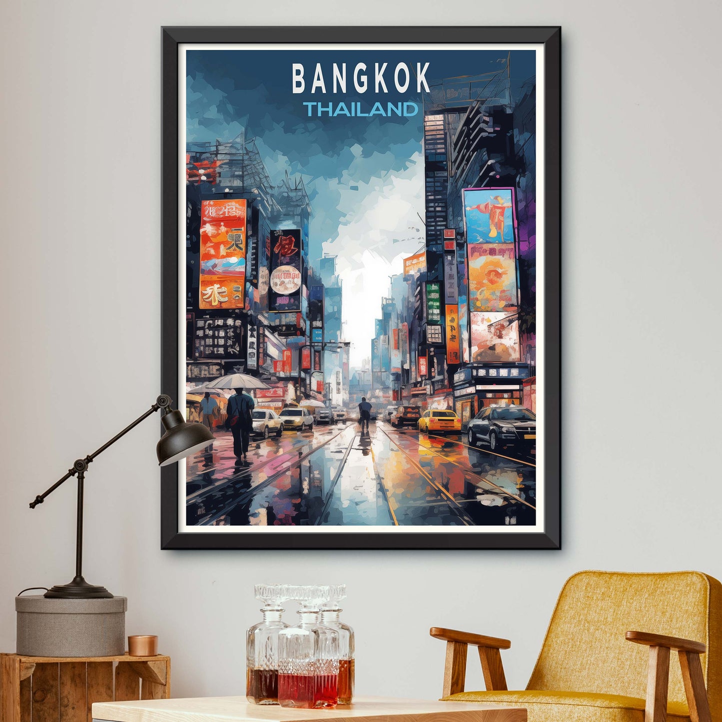 Bangkok Thailand Illustration Travel Poster