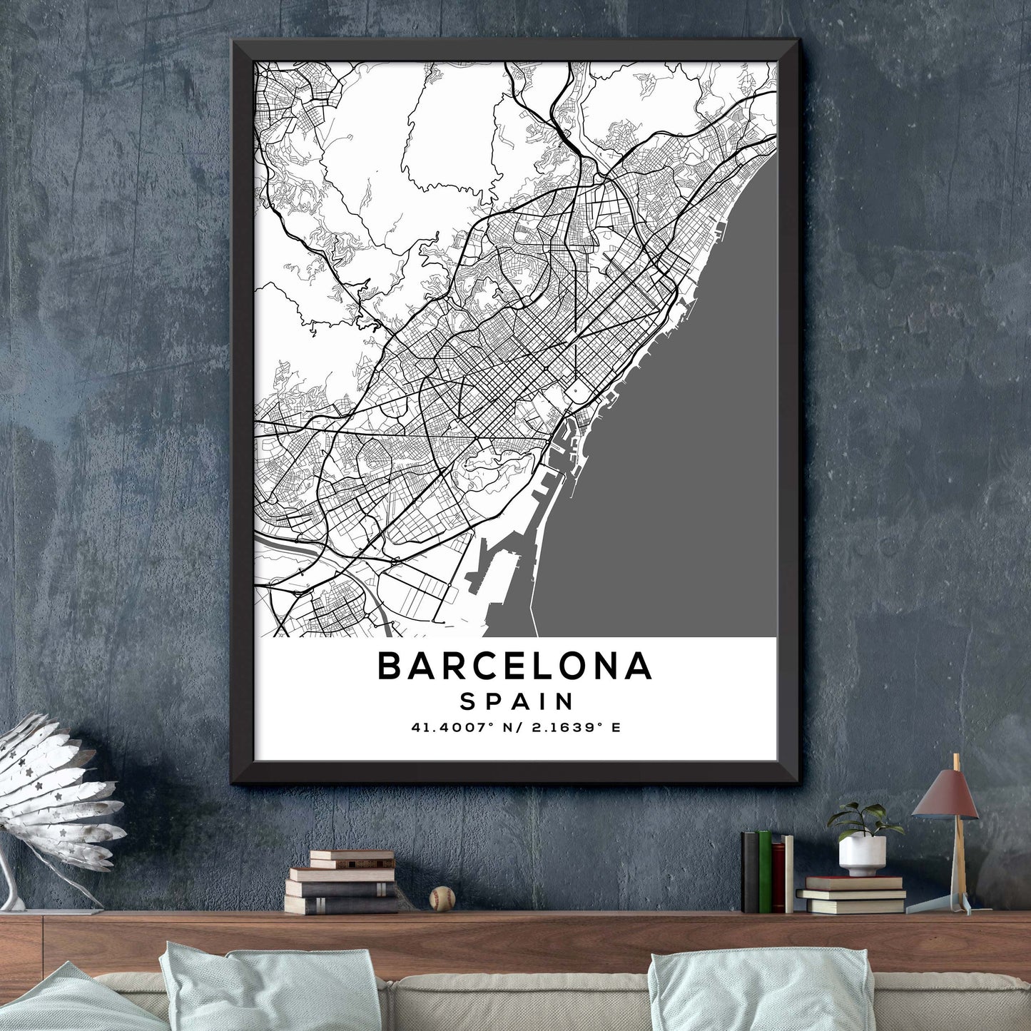 Barcelona, Spain Map Print