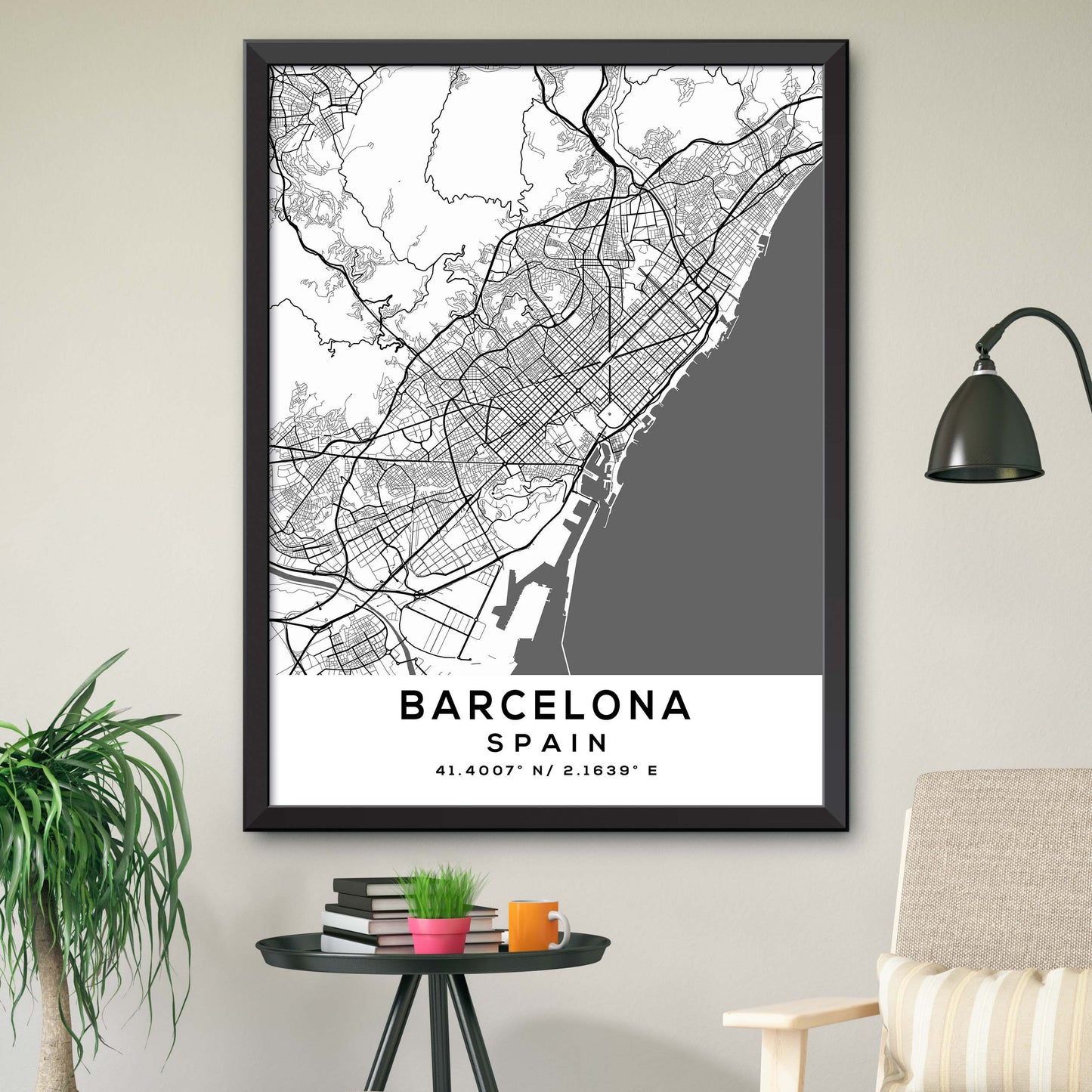 Barcelona, Spain Map Print