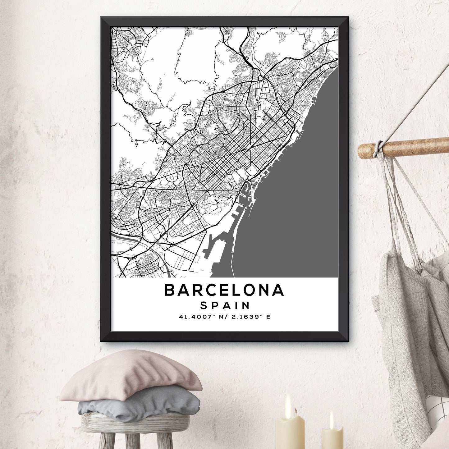 Barcelona, Spain Map Print