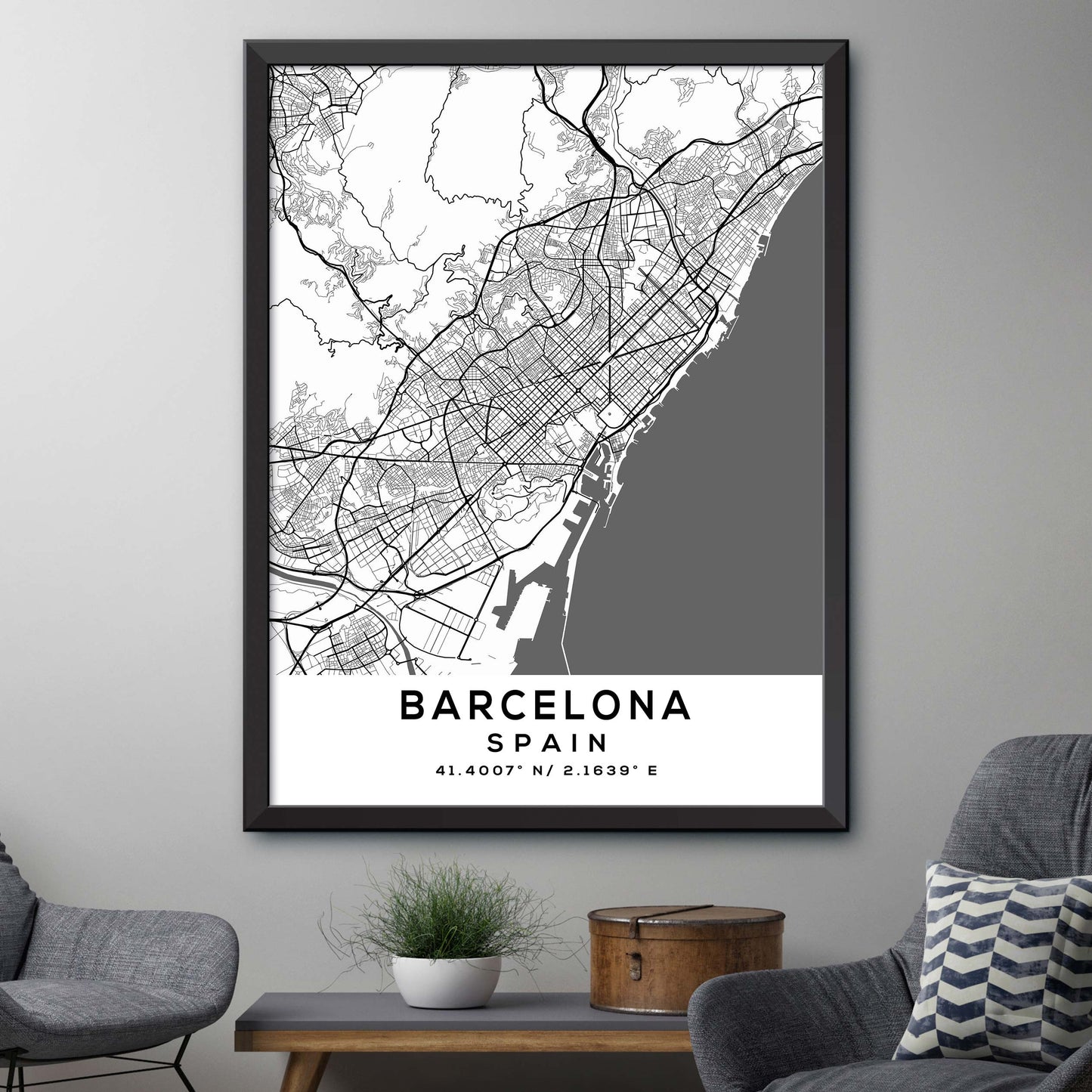 Barcelona, Spain Map Print