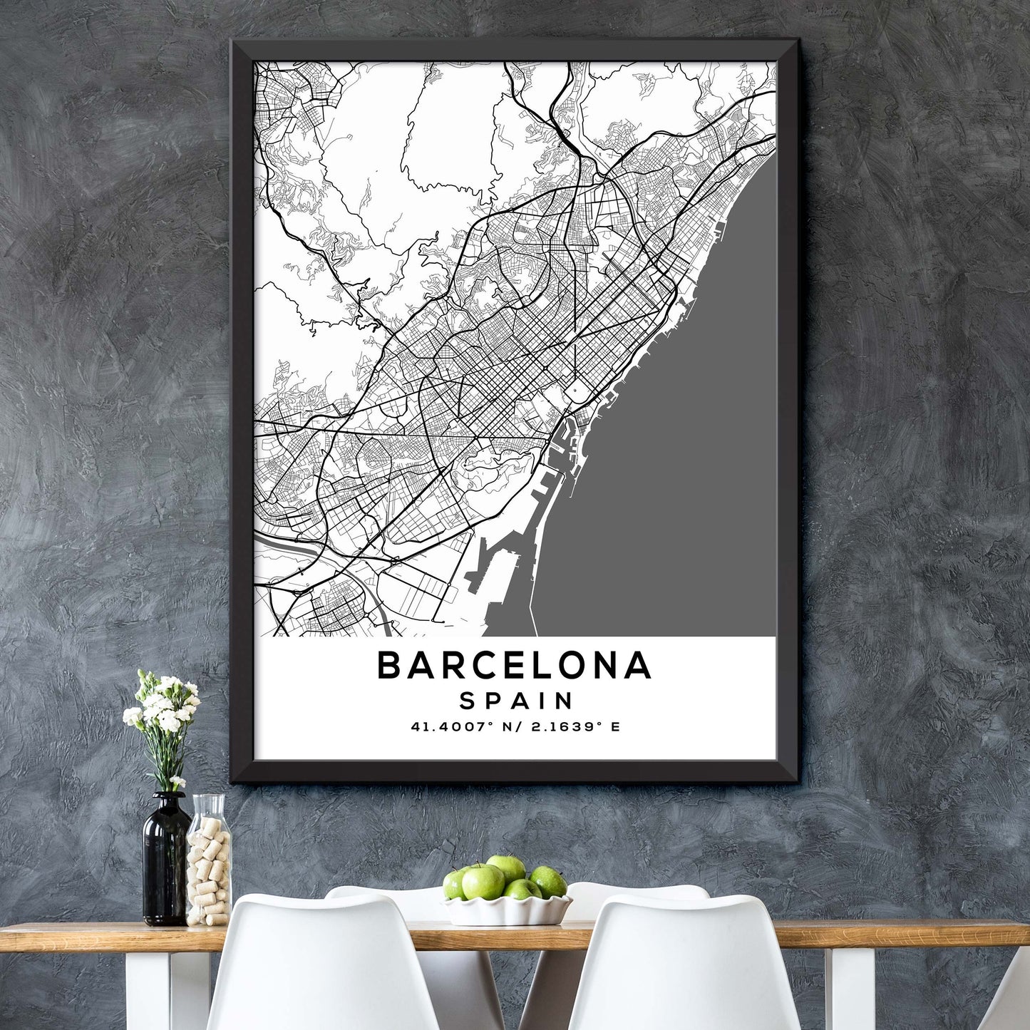 Barcelona, Spain Map Print