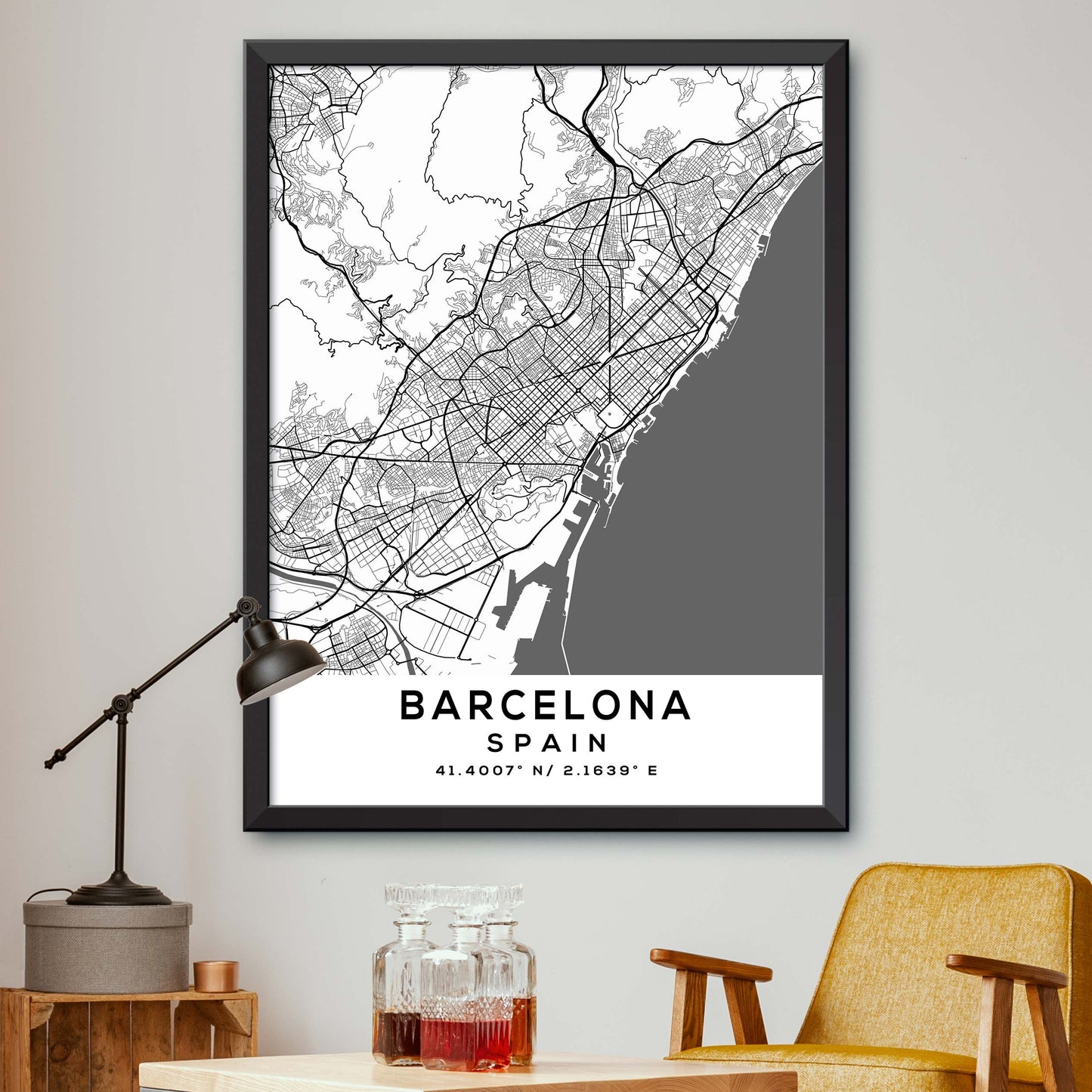 Barcelona, Spain Map Print