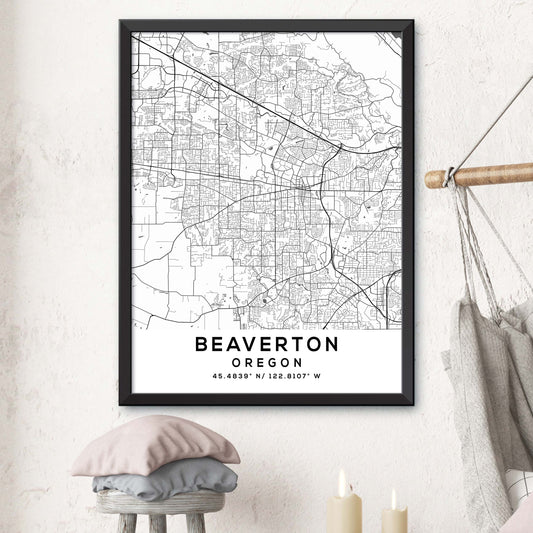 Beaverton, Oregon Map Print