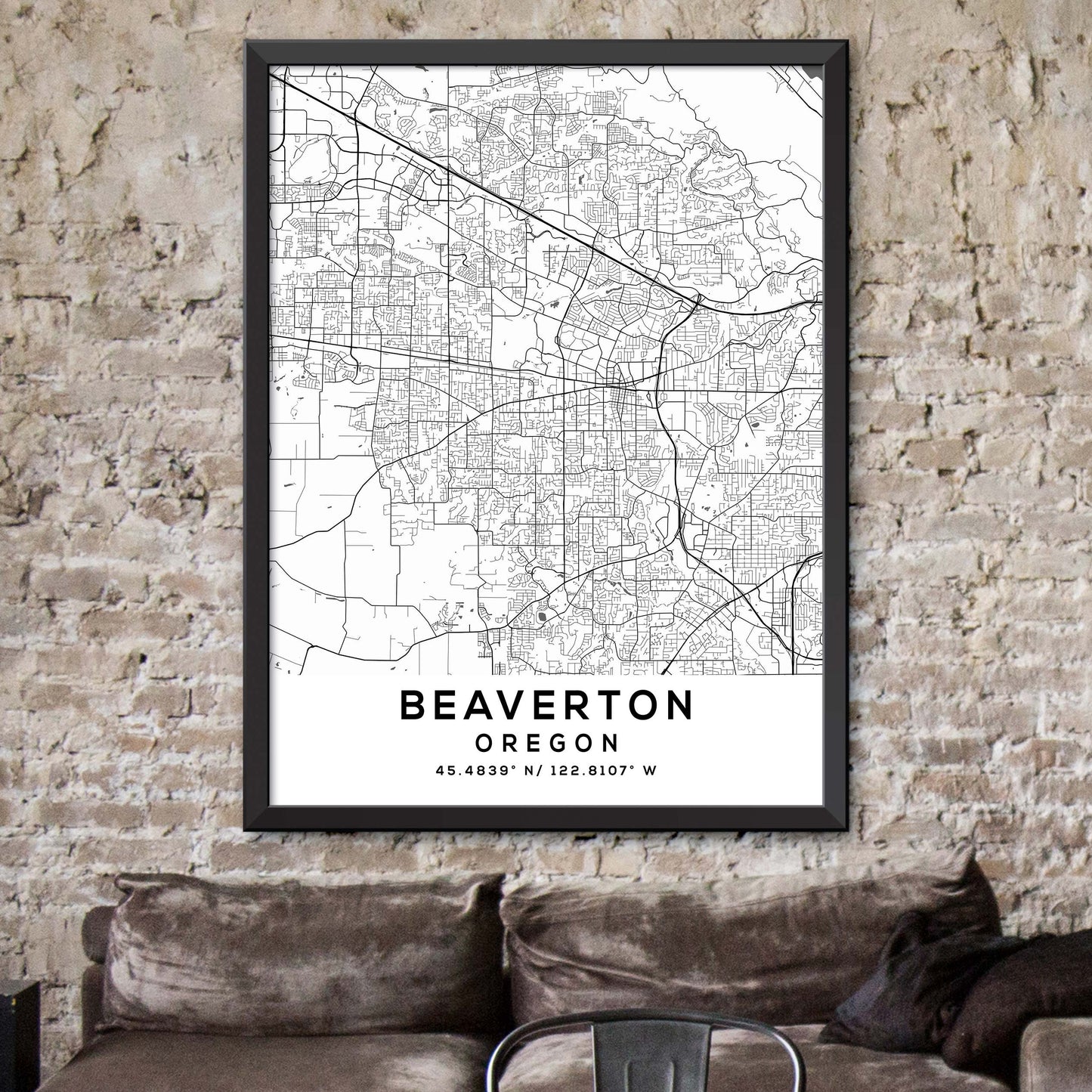 Beaverton, Oregon Map Print