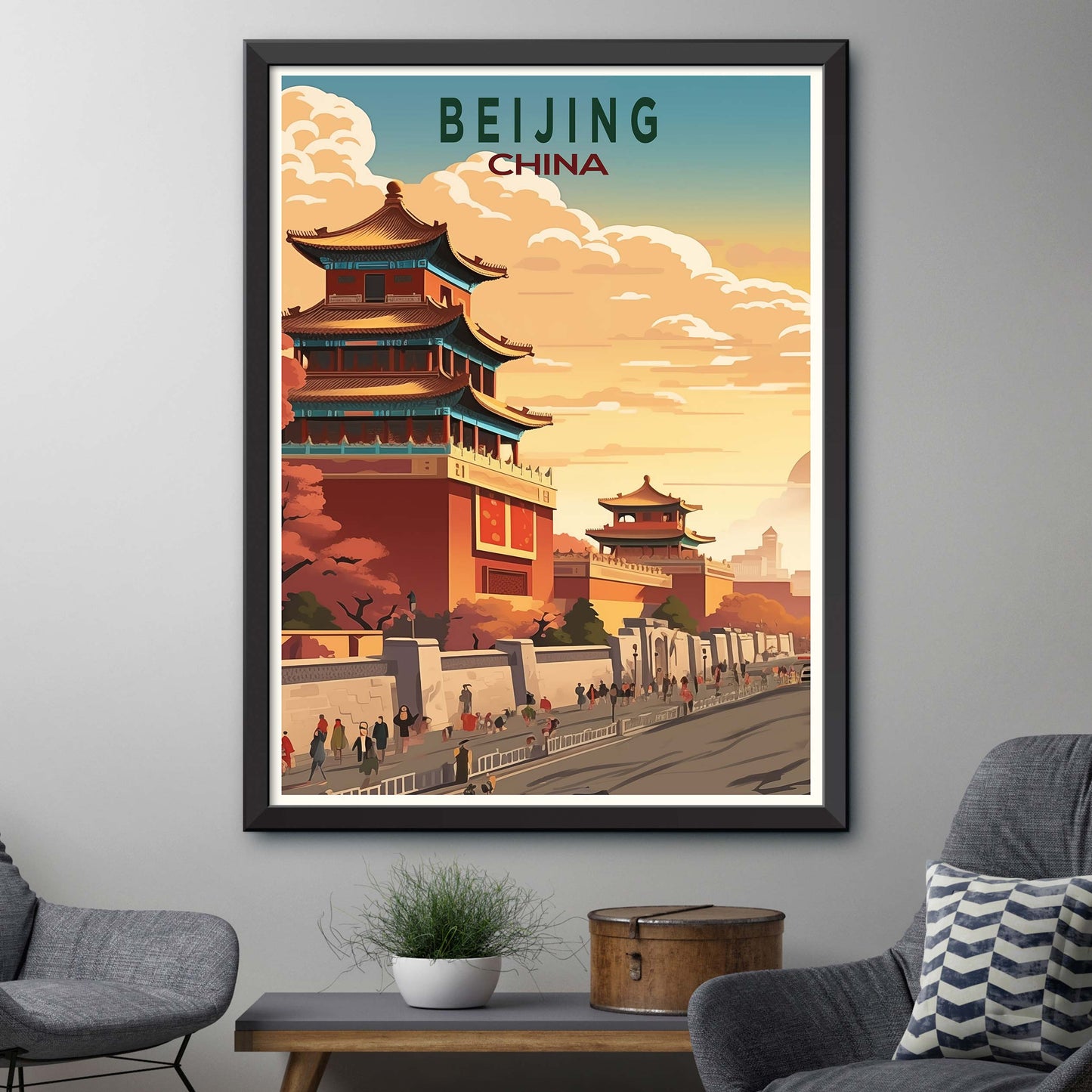 Beijing Travel Print Wall Art Beijing Wall Hanging Home Décor Gift Beijing Art