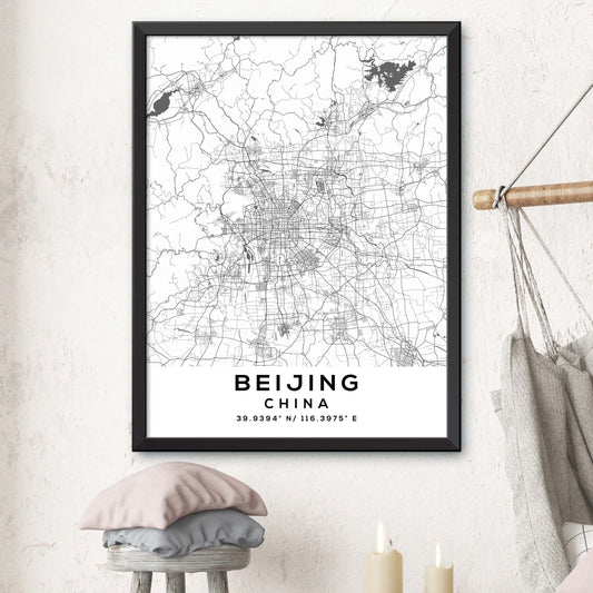 Beijing, China Map Print