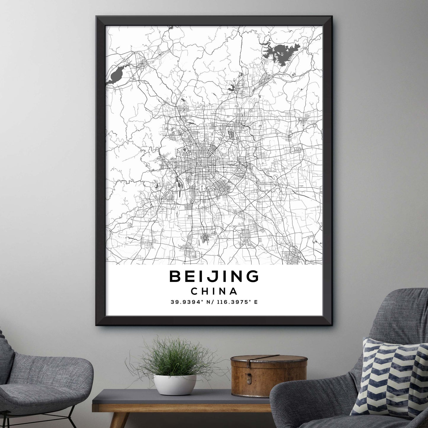 Beijing, China Map Print