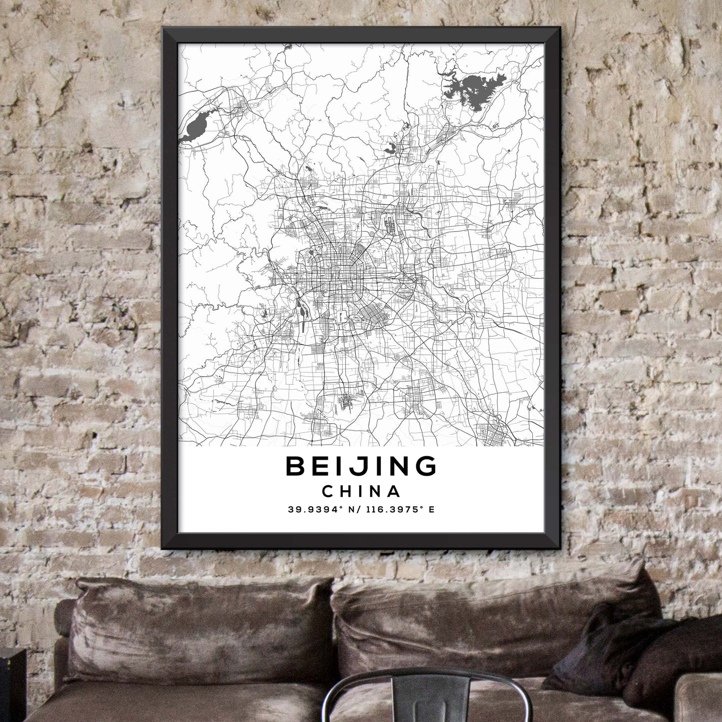 Beijing, China Map Print