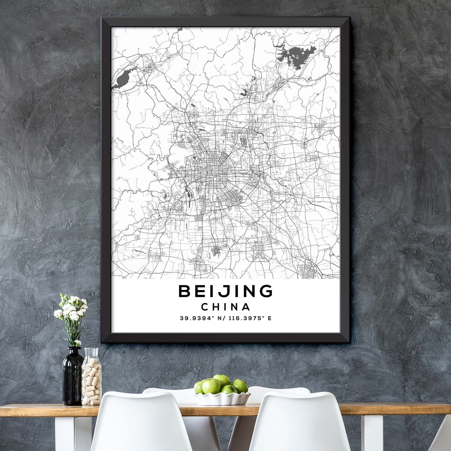 Beijing, China Map Print