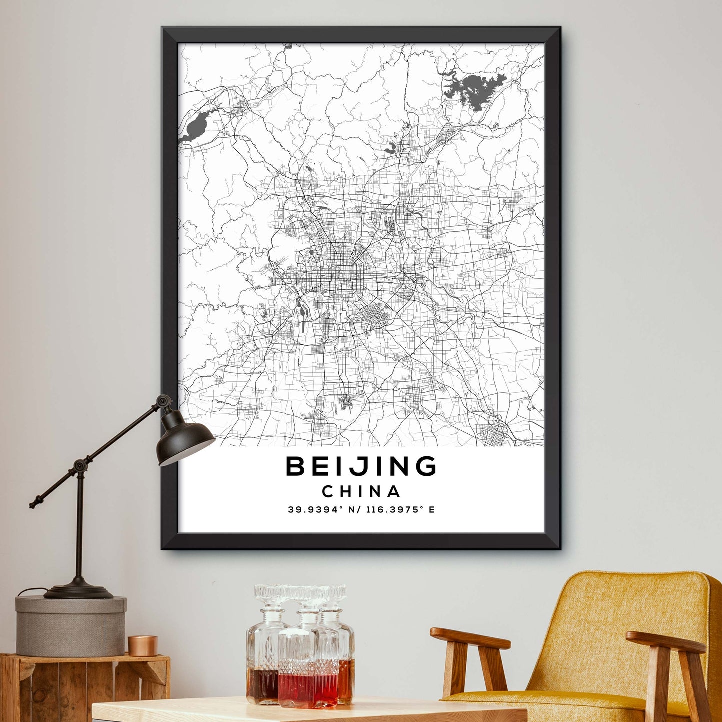 Beijing, China Map Print