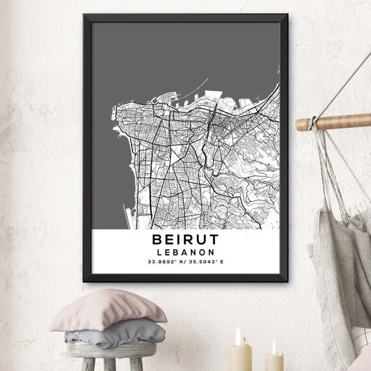 Beirut,Lebanon Map Print