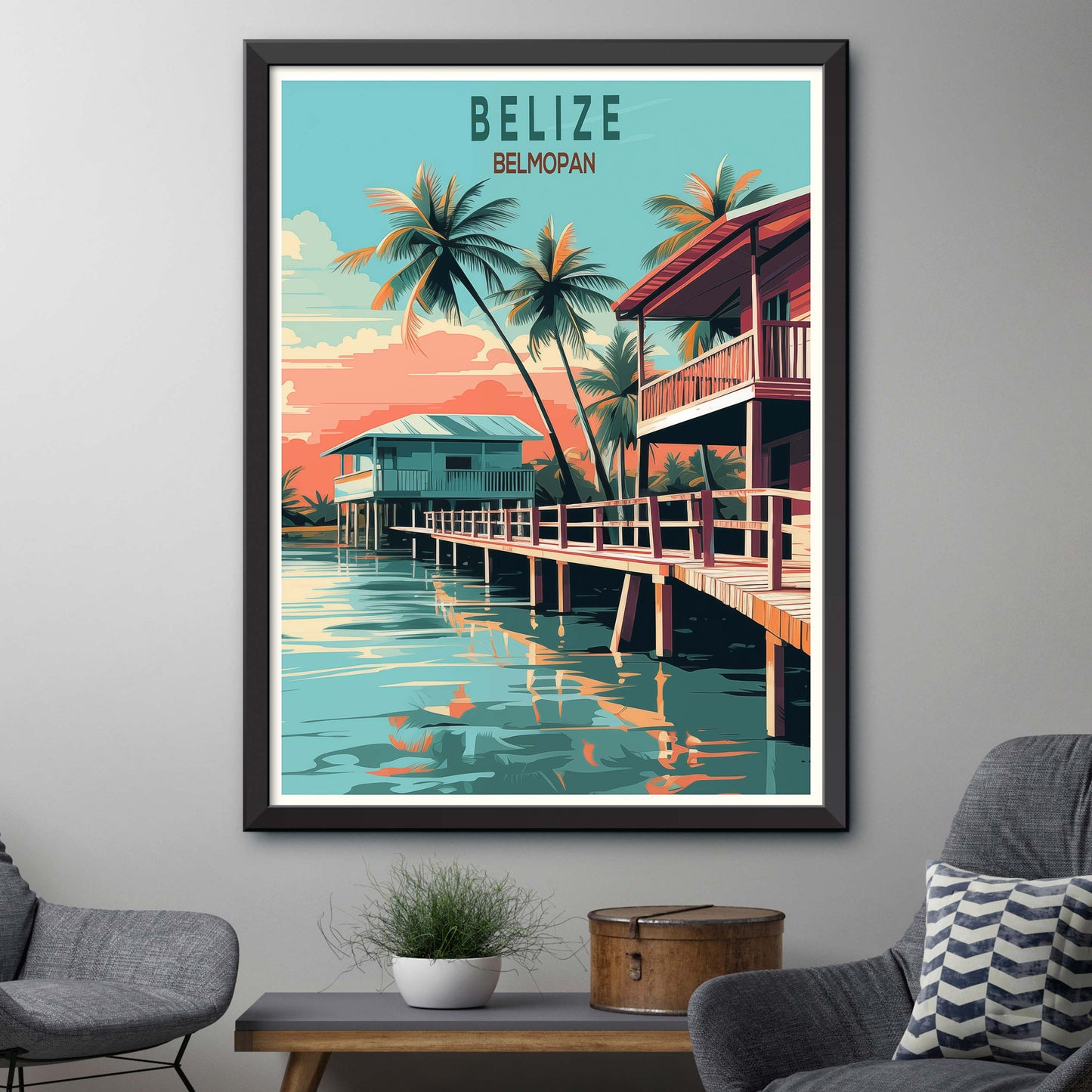 Belize Belmopan Travel Poster