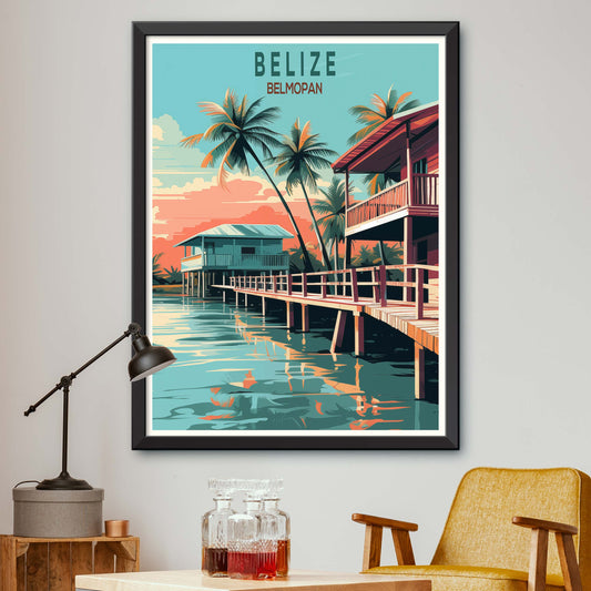 Belize Belmopan Travel Poster