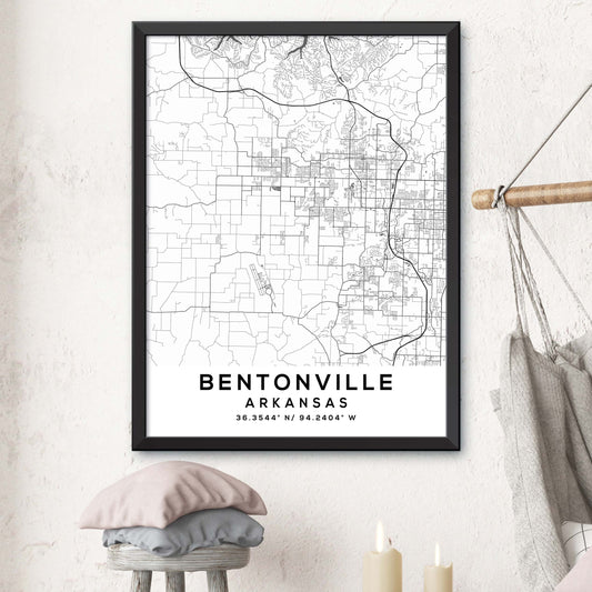 Bentonville,Arkansas Map Print