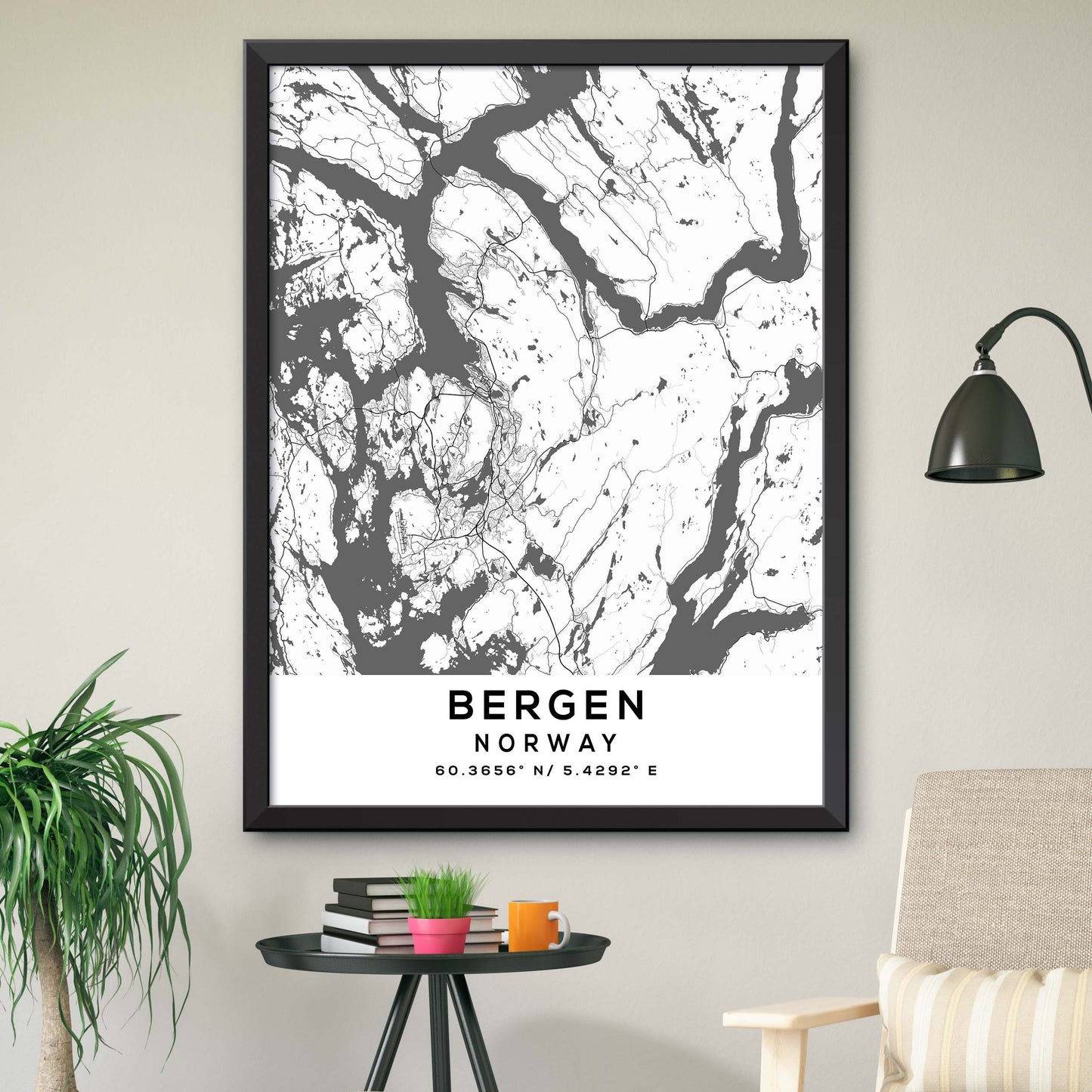 Bergen, Norway Map Print