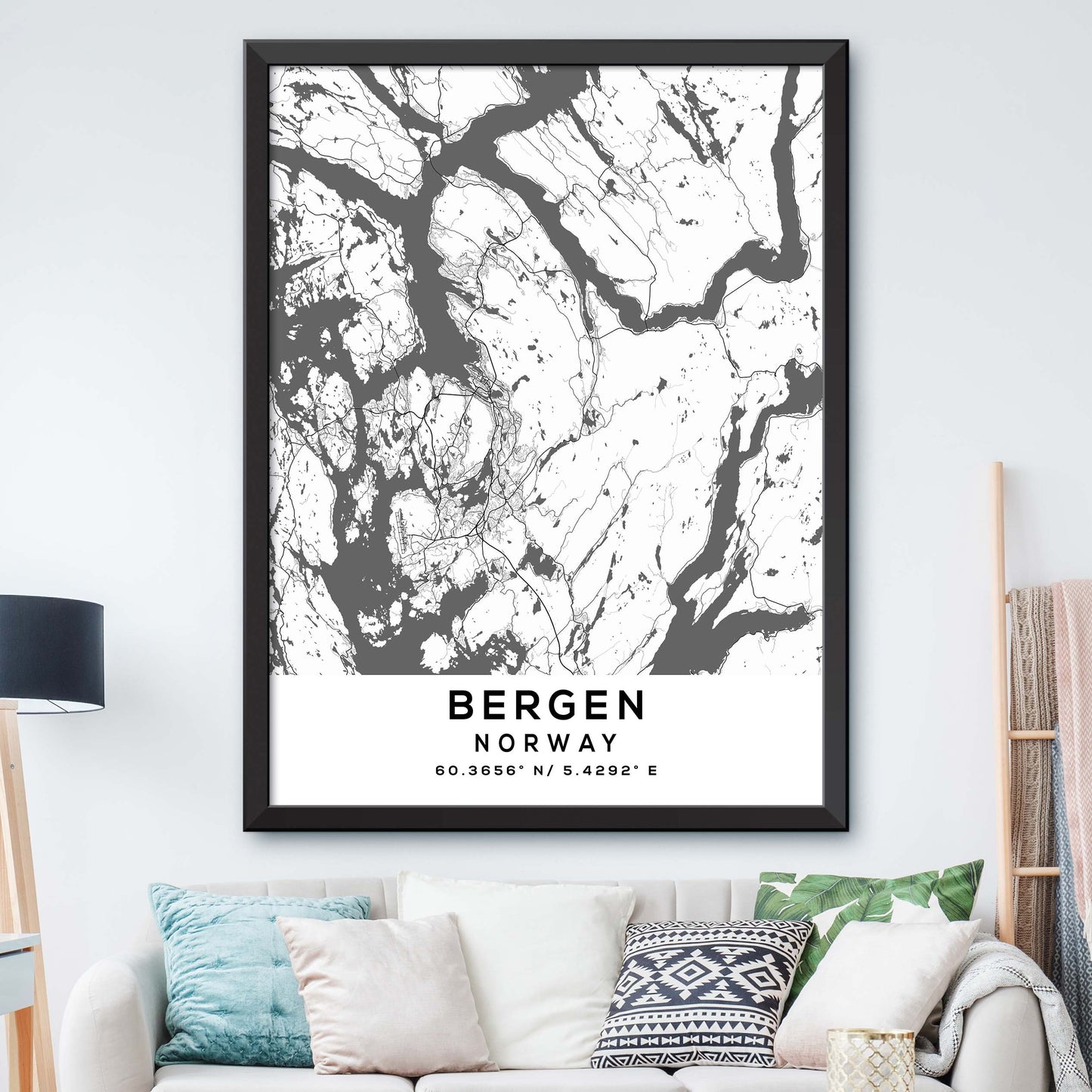 Bergen, Norway Map Print