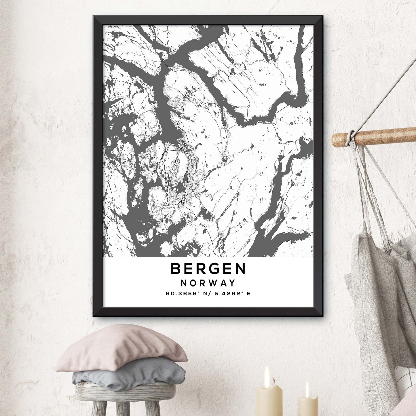 Bergen, Norway Map Print