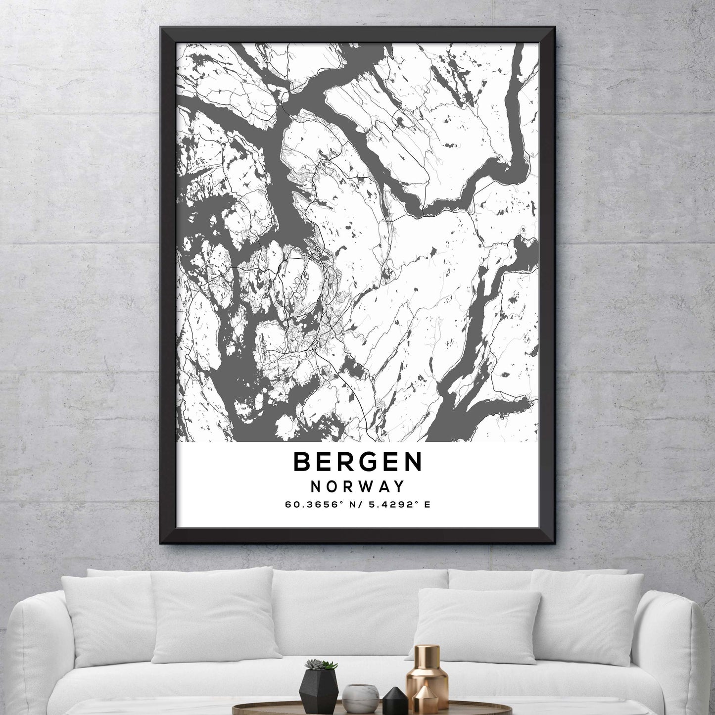 Bergen, Norway Map Print