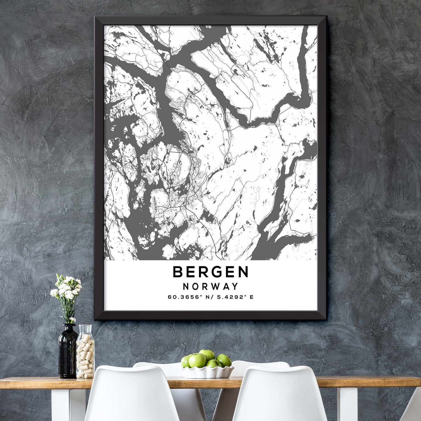 Bergen, Norway Map Print