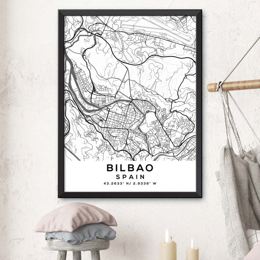 Bilbao, Spain Map Print