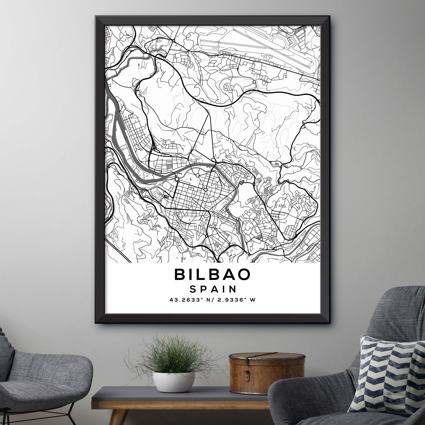 Bilbao, Spain Map Print