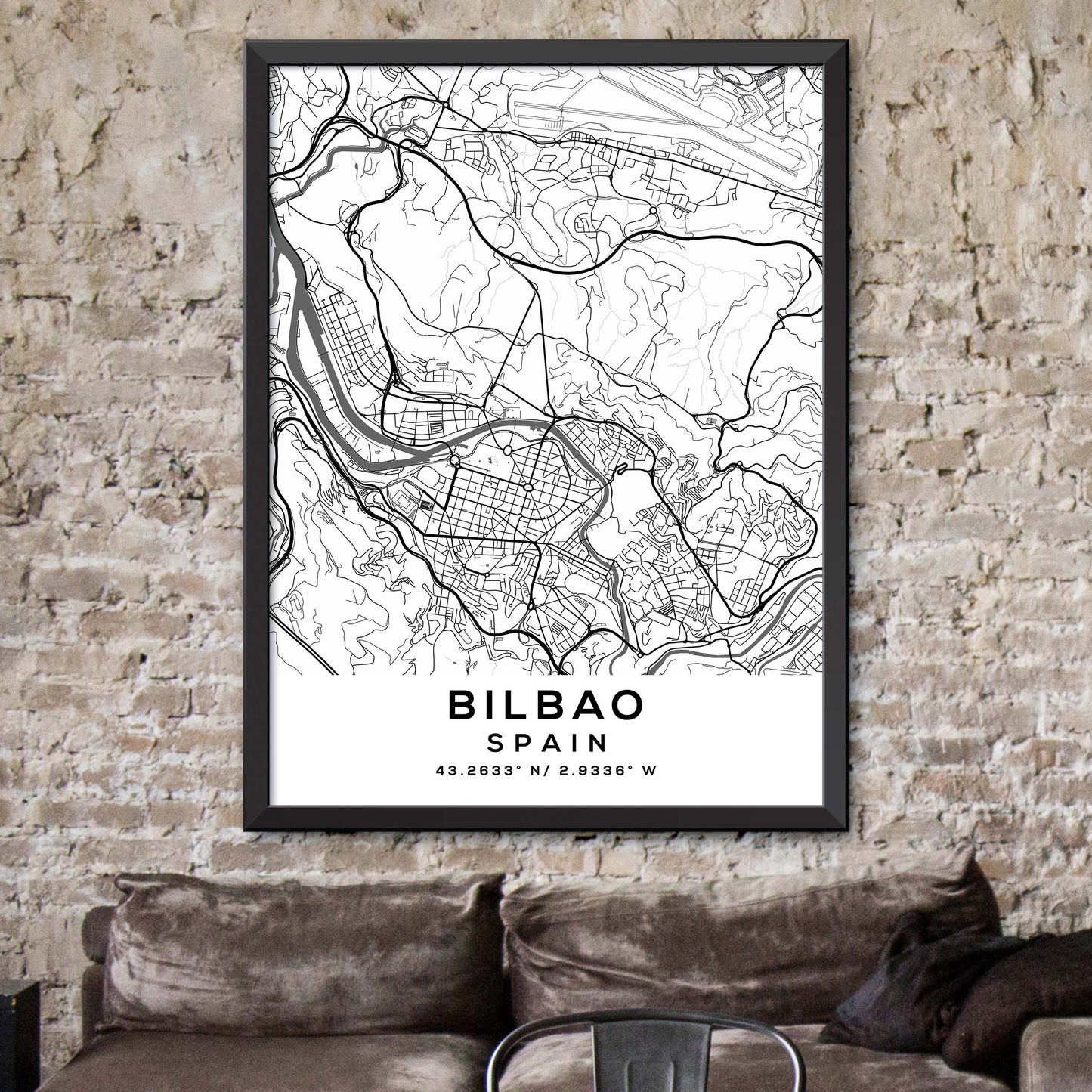 Bilbao, Spain Map Print