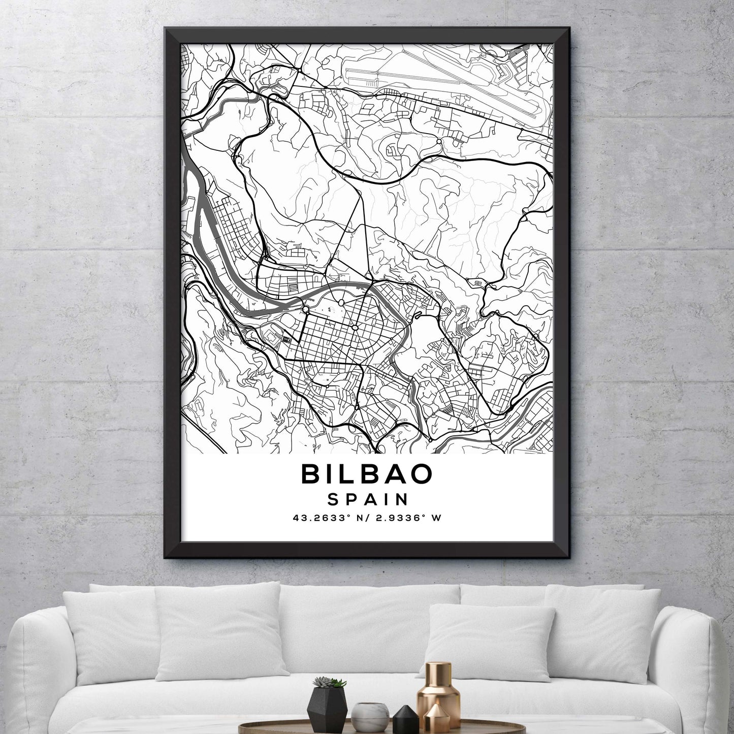 Bilbao, Spain Map Print