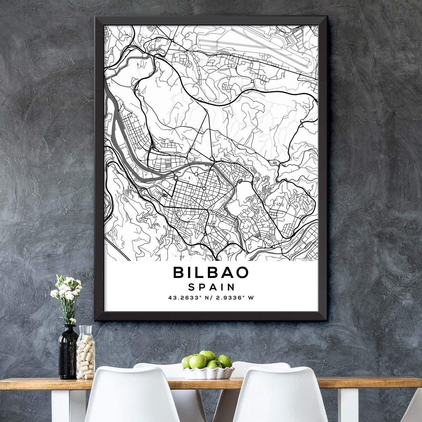 Bilbao, Spain Map Print