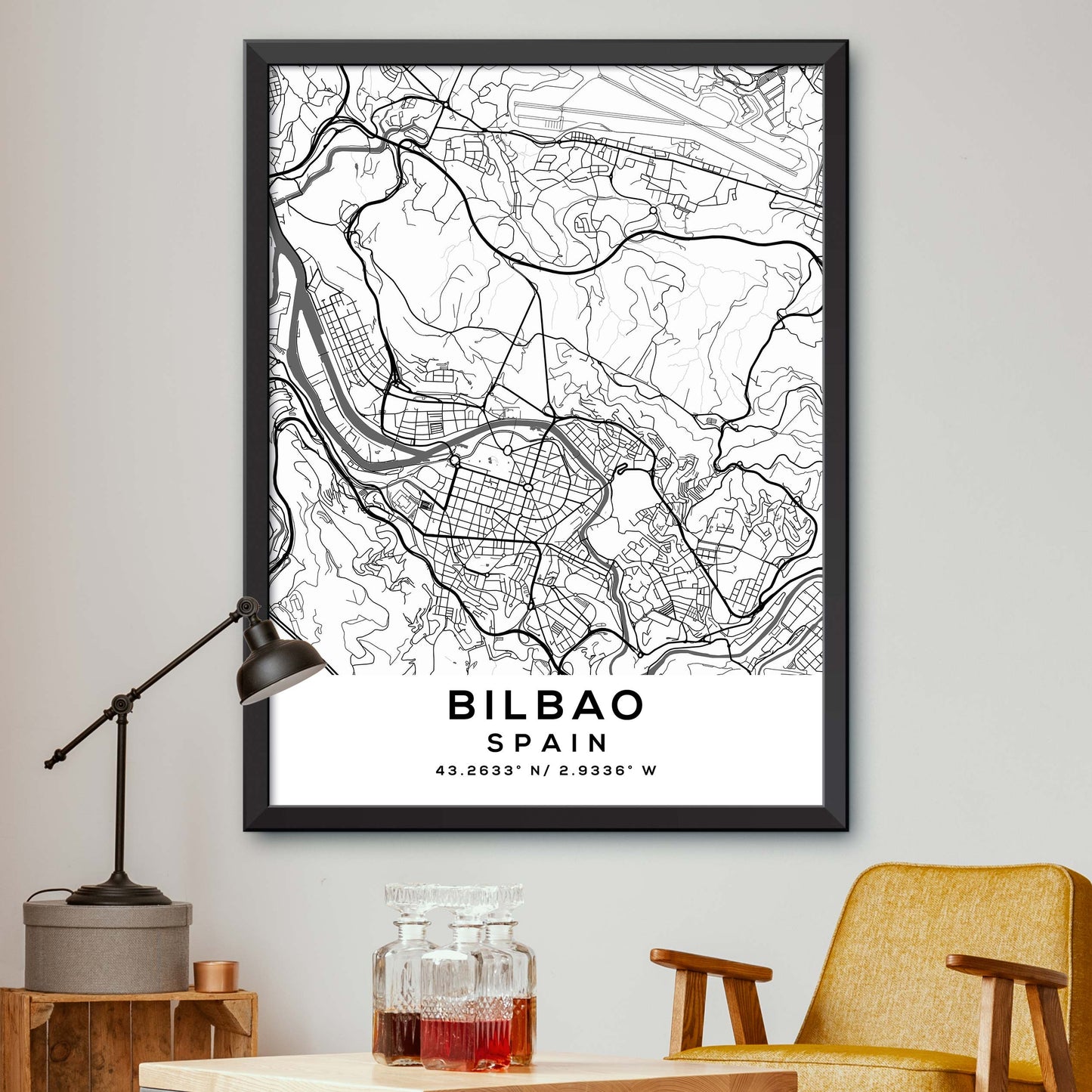 Bilbao, Spain Map Print