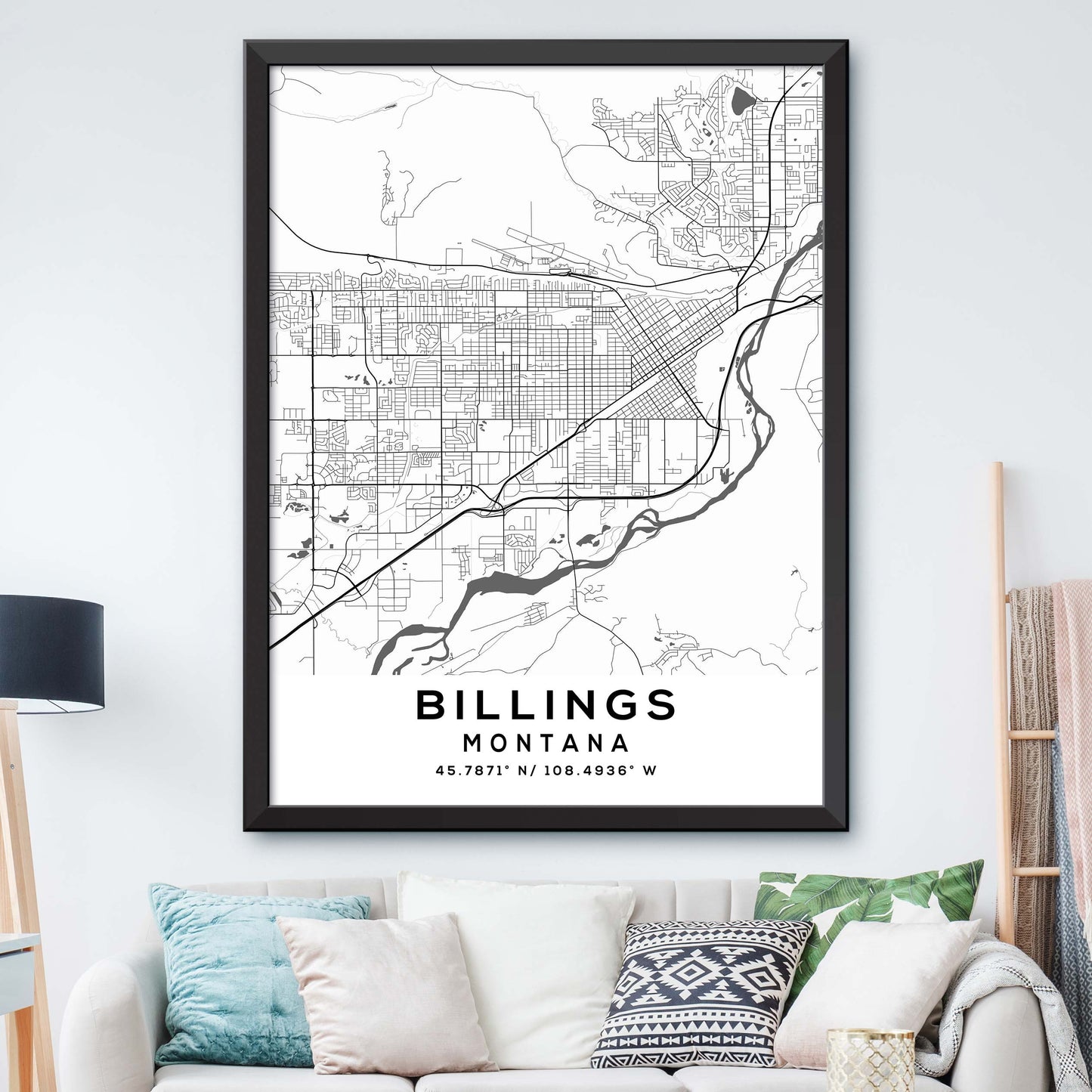 Billings,Montana Map Print