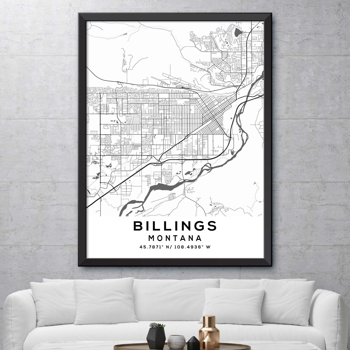 Billings,Montana Map Print