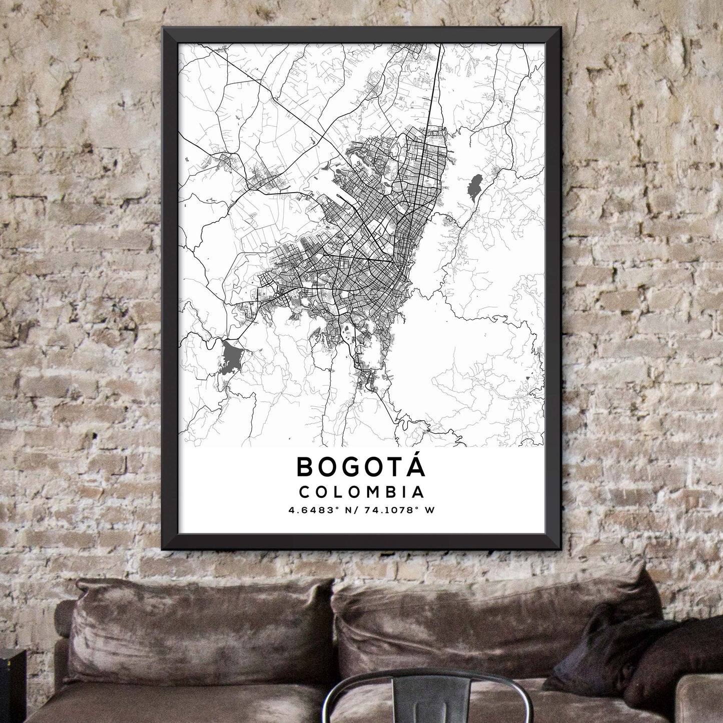 Bogotá,Colombia Map Print