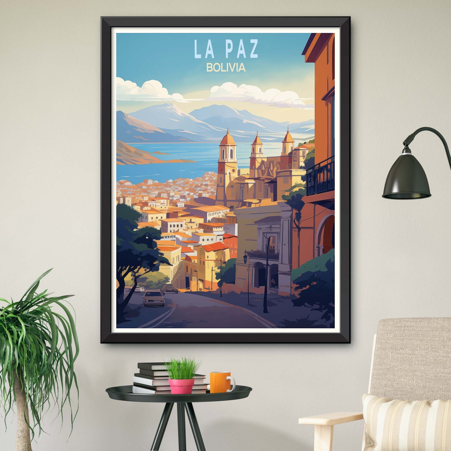 La Paz Bolivia Art Print | La Paz Travel Poster Bolivia Wall Art